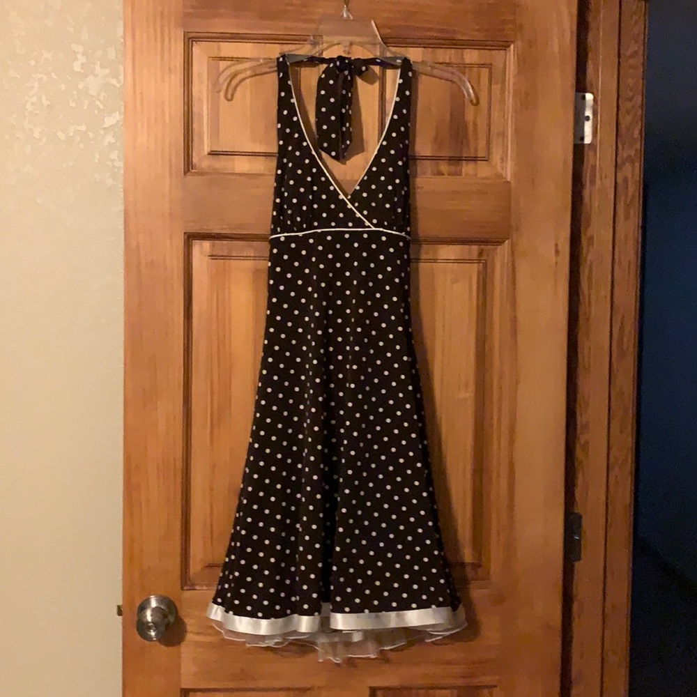 Brown w/Polka Dot Halter Dress